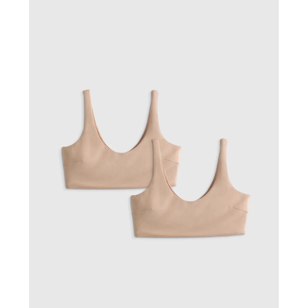 Quince Micromodal Maternity Postpartum Bra 2 Pack Warm Sand Size M NWT Bralette